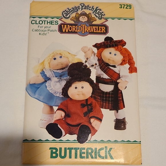 Butterick Other - Cabbage Patch Kids Sewing Pattern World Traveler 3729 Uncut